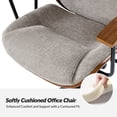 thumbnail image 5 of Ergonomic Adjustable Swivel Office Chair with Solid Wood Backrest and Premium Comfort Tan Cushion for Home Workplace, 5 of 8