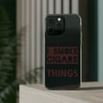 thumbnail image 3 of DistinctInk Clear Hybrid Case for Apple iPhone 15 Pro (6.1" Screen) - I Smoke Cigars And I Know Things - Tempered Glass Back, 3 of 9
