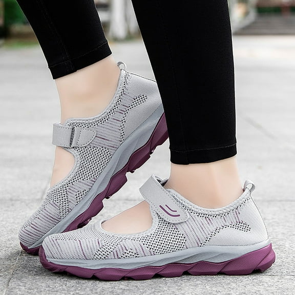 NOKIO Women Outdoor Mesh Solid Color Sports Shoes Runing Breathable Shoes Sneakers Fashion Casual Breathable Sport Running Platform Shoes Slip-On Walking Shoes