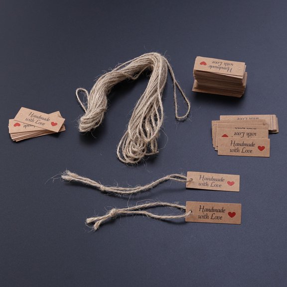 Craft Tags 100pcs Kraft Paper Gift Tags Gift Wrapping Labels Wedding Birthday ...