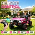 thumbnail image 5 of 24V 2 Seater Ride on Toys for Kids, Powered Ride on Car with Remote Control, 4 Wheel Suspension, Bluetooth, Music, LED, Dual 200W Motors, Soft Start, Electric Car for Big Kids Girls Boys 3-8, Pink, 5 of 9