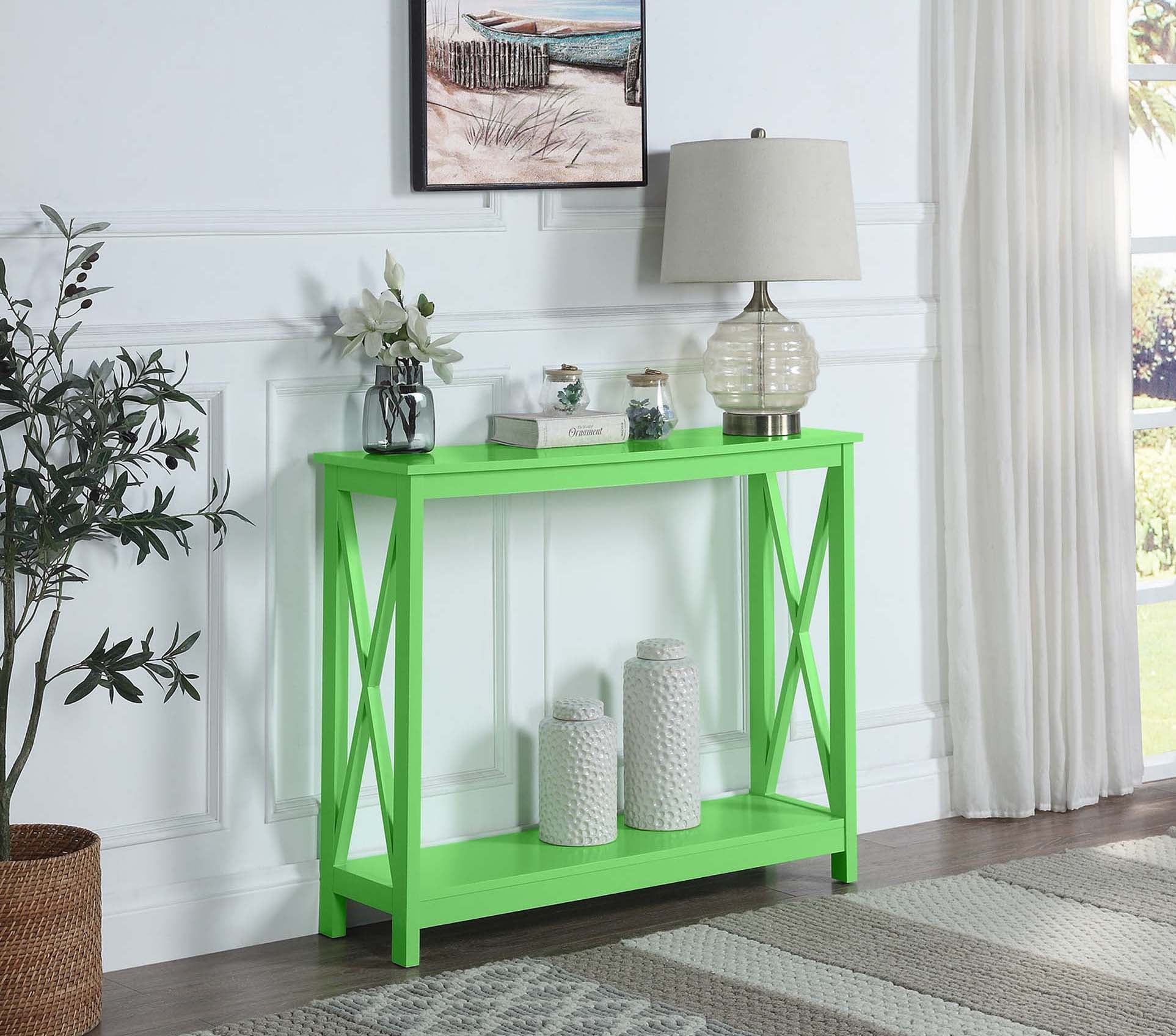 Convenience Concepts Oxford Console Table with Shelf, Lime