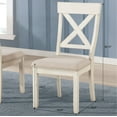 thumbnail image 4 of Prato Wood Cross Back Upholstered Dining Chairs, Set Of 2, Antique White, 4 of 5