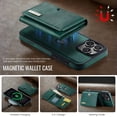 thumbnail image 5 of Decase 2 in 1 Magnetic Detachable Wallet Case Compatible with iPhone 16 Pro Max, Premium Leather RFID Blocking Flip Wallet Card Holder Shockproof Phone Case Supporting Wireless Charging,Green, 5 of 11