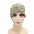 thumbnail image 4 of Pavied Beanie for Women Chemo Headwear Cancer Head Hat Cap Ethnic Bohemian Floral Hair Cover Wrap Turban Headwear Turban Cap Head Wraps Hats for Women Beige One Size, 4 of 8
