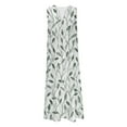 thumbnail image 3 of Estbridge Robes d'Été pour Femmes Décontractées Plissées Amples Évasées Midi pour Femmes Imprimé Floral Longueur Genou Grande Taille Robe Col Ras du Cou Manches Courtes Robe d'Invitée de Mariage Économies d'Été Liquidation, 3 of 4