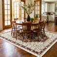 thumbnail image 2 of ARJINCUTE Vintage Distressed Bohemian Brown Large Area Rug 8' x 10' Non-Slip Washable Low Pile Floor Mat for Living Room, Family Room, Large Bedroom, 2 of 8