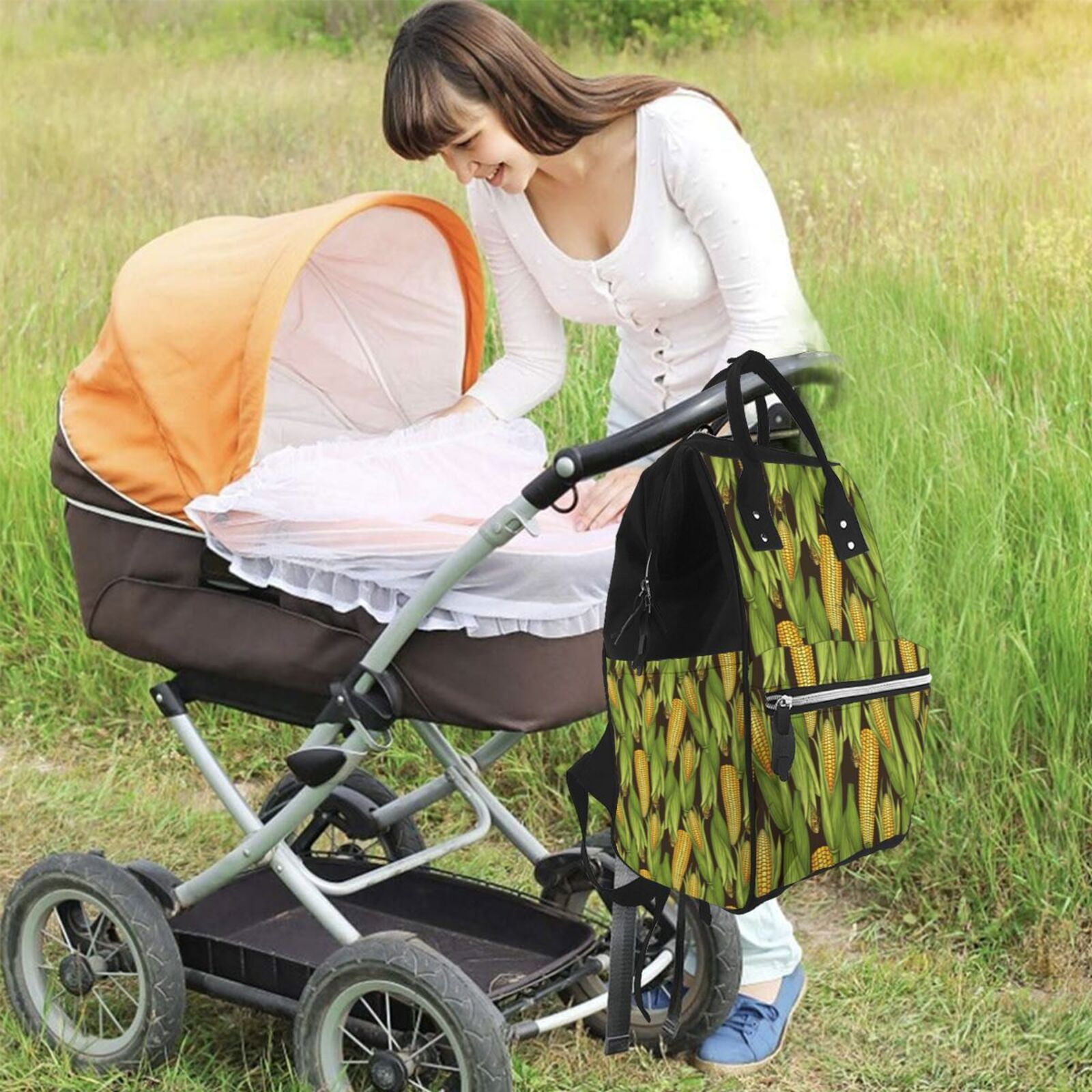 Ratiio Corn 2 Mummy Backpack - Waterproof Twill Canvas, Large Capacity Diaper Bag with Multiple Pockets and Adjustable Straps