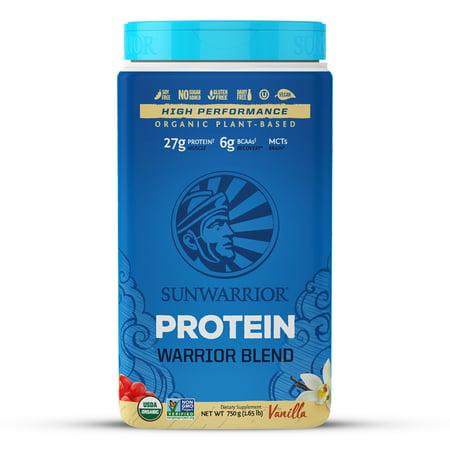 Sunwarrior Warrior Blend Organic Vegan Protein, Vanilla, 1.7 (Best Natural Vegan Protein Powder)
