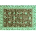 thumbnail image 1 of Ahgly Company Indoor Rectangle Oriental Turquoise Blue Traditional Area Rugs, 8' x 10', 1 of 4