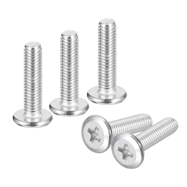 Uxcell M5x20mm Vis de Tête de Phillips à Tête Ronde Plate, Lot de 50 Vis de Machine d'Entraînement en Acier Inoxydable 304