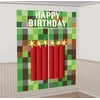 TNT Minecraft Birthday Party Wall Decorating Kit, 65" x 75", 5 pcs - Multicolor Pixelated Video Game Backdrop and Scene Setter