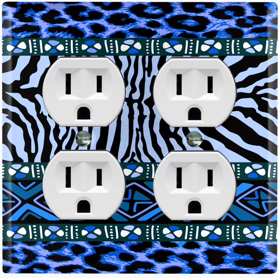 Metal Light Switch Plate Cover African Safari Animal Print Tribal Art Pattern SFR044