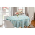 thumbnail image 1 of Nautical Round Tablecloth, Continuous Starfish Mollusk Sea Shells in Pastel Tones Illustration, Circle Table Cloth Cover for Dining Room Kitchen Decor, 60", Baby Blue and Multicolor, by Ambesonne, 1 of 2