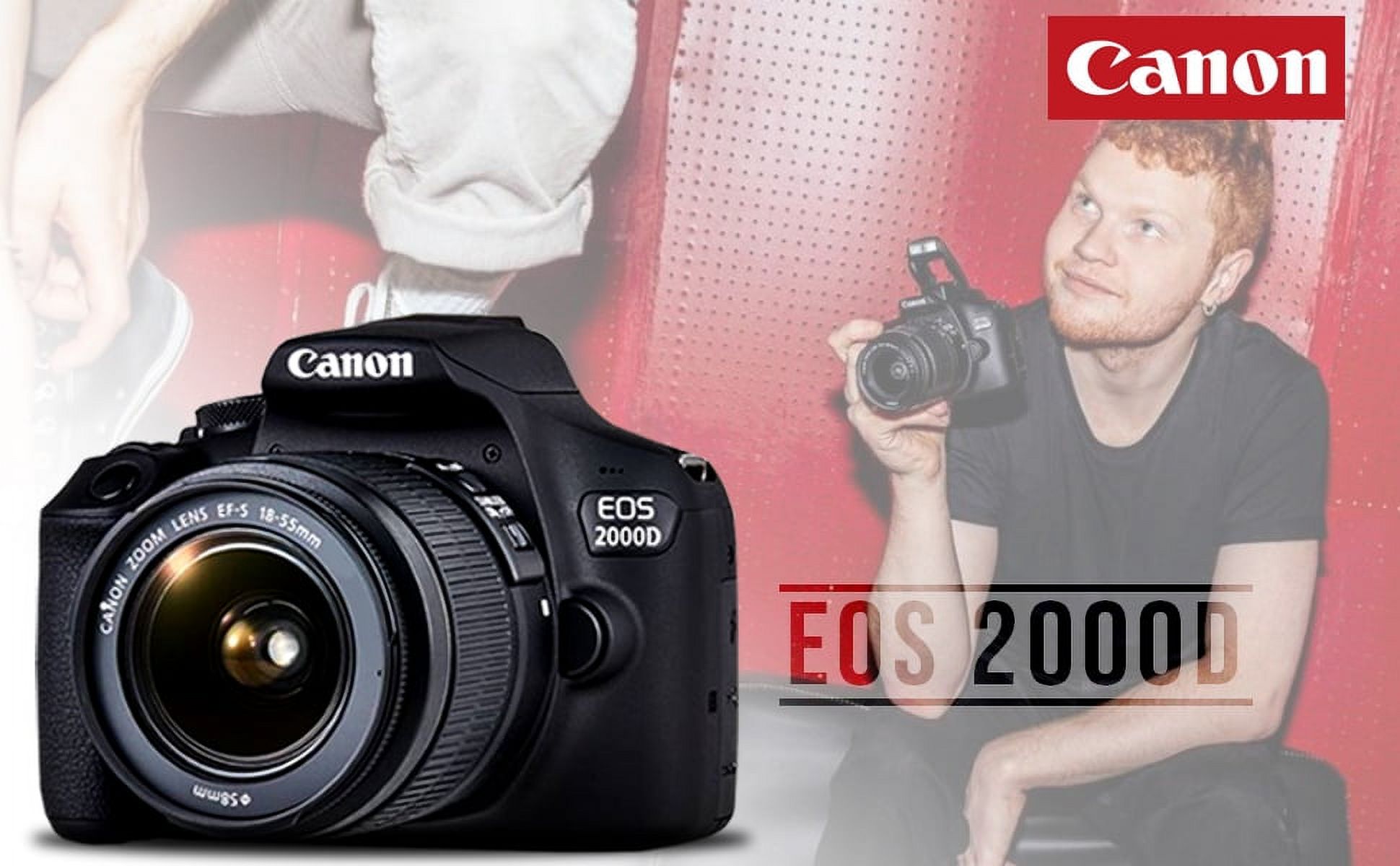 Canon EOS 2000D / Rebel T7 DSLR Camera with 18-55mm Lens + Bag + 64GB Card + More - image 2 of 5