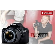 Canon EOS 2000D / Rebel T7 DSLR Camera with 18-55mm Lens + Bag + 64GB Card + More(International Model) (International Version)