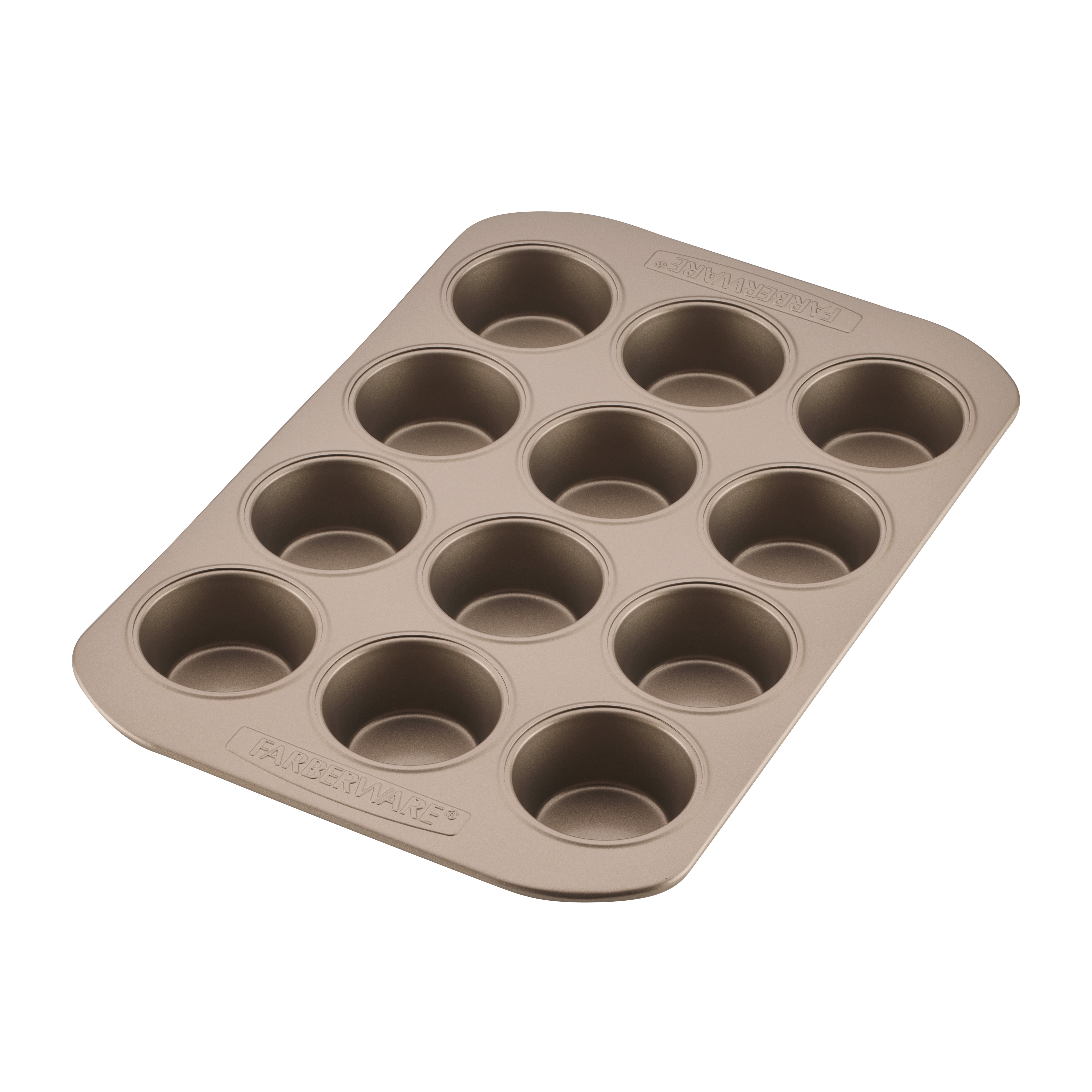 Farberware Bakeware 12 Cup Nonstick Muffin Pan, Mocha