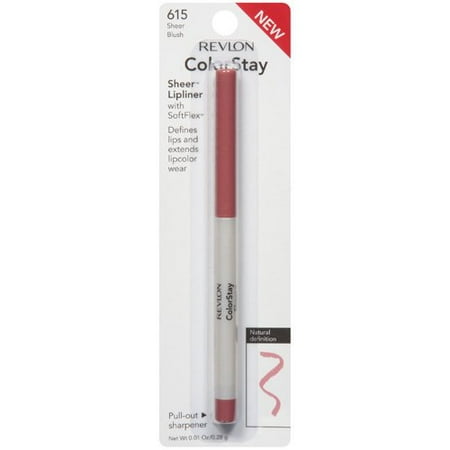 Revlon ColorStay Sheer Lipliner with SoftFlex, 615 Sheer Blush, 0.01 Oz.