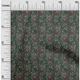 thumbnail image 1 of oneOone Georgette Viscose Fabric Leaves & Floral Block Printed Fabric 1 Yard 42 Inch Wide, 1 of 4