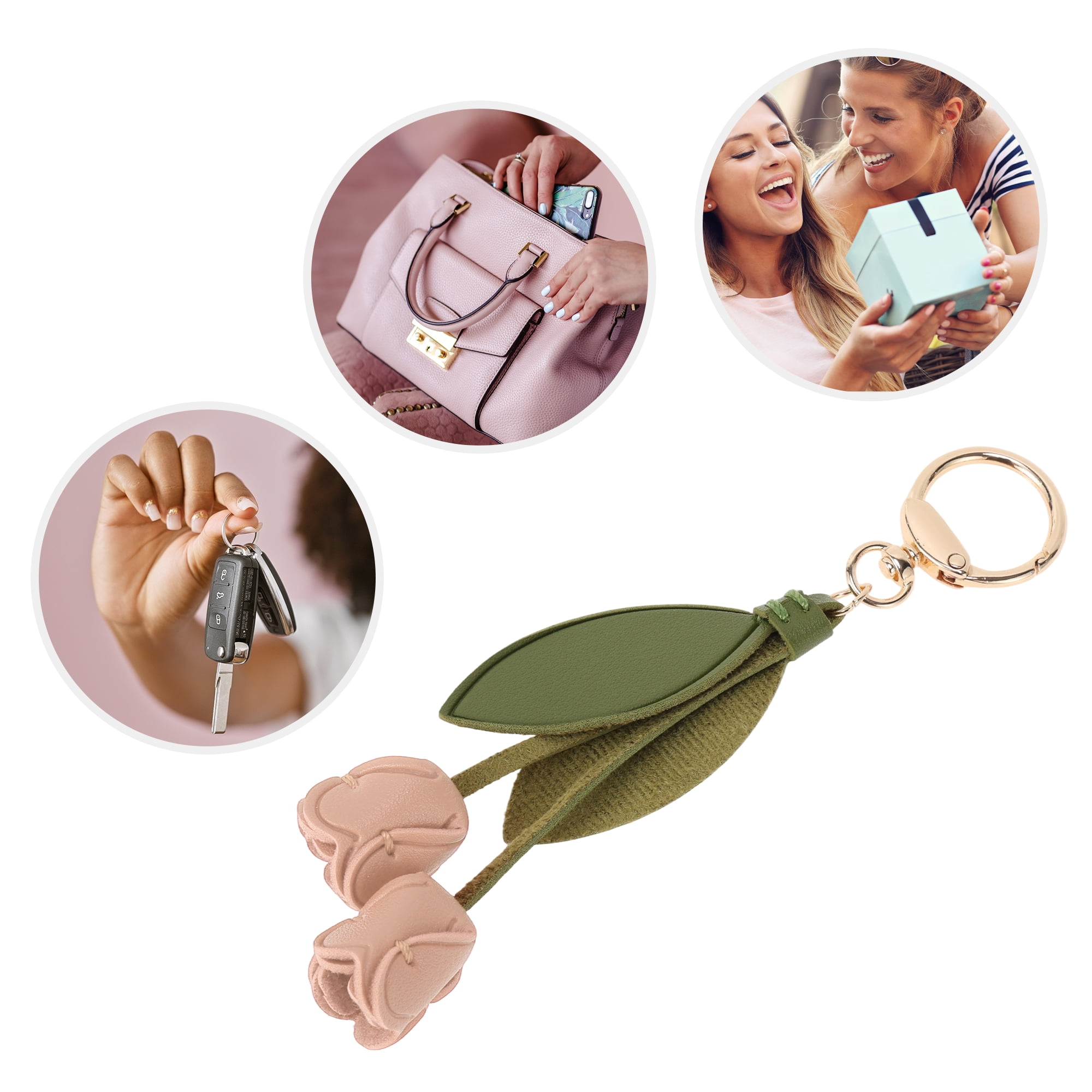 Unique Bargains Colorful Flower Leaf Handbag Charm For Any Occasion 1 Pc Dark Pink