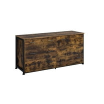 HomeRoots 59" Brown and Black Six Drawer Double Dresser