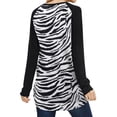 thumbnail image 3 of Nlife Women's Long Sleeve Zebra Stripe Tops, 3 of 3