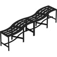 thumbnail image 2 of Metal Curved Fire Pit Bench Set of 4, Outdoor Fire Pit Seating, Steel Backless Outside Bench for Garden, Patio, Porch, Backyard, Plant Stand, Heavy Duty Plant Holder, Style 2, Black, 2 of 8
