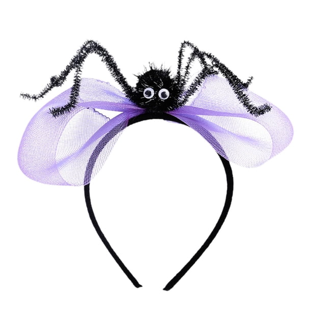 Diadema de Halloween con diseño de lazo, aro para el pelo para carnaval, Festival de puesta Púrpura