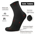 thumbnail image 4 of Busy Socks 3 Pack Men's Women's Quarter Wool Socks Athletic Wool Socks for Light Hiking Walking Workout, Large, Black, 4 of 6