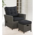 thumbnail image 3 of Alaterre Asti Osier / Rotin Inclinable et Pouf avec Coussin en Gris, 3 of 4