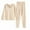 Beige, variant on yillto Thermal Underwear for Womens Long Sleeve Base Layer Tops and Leggings Bottoms 2 Piece M-3XL