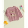 thumbnail image 3 of Suealasg Toddler Girls Autumn Winter Knit Sweater Long Sleeve Crewneck Letters Print Knitwear Pullover Tops 1T 2T 3T 4T 5T Kids Girls Fall Clothes, 3 of 7