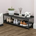 thumbnail image 4 of happimess SRK1000A Industrial Compact 10.75" 6-Pair 2-Tier Iron Shoe Rack, Black, 4 of 10