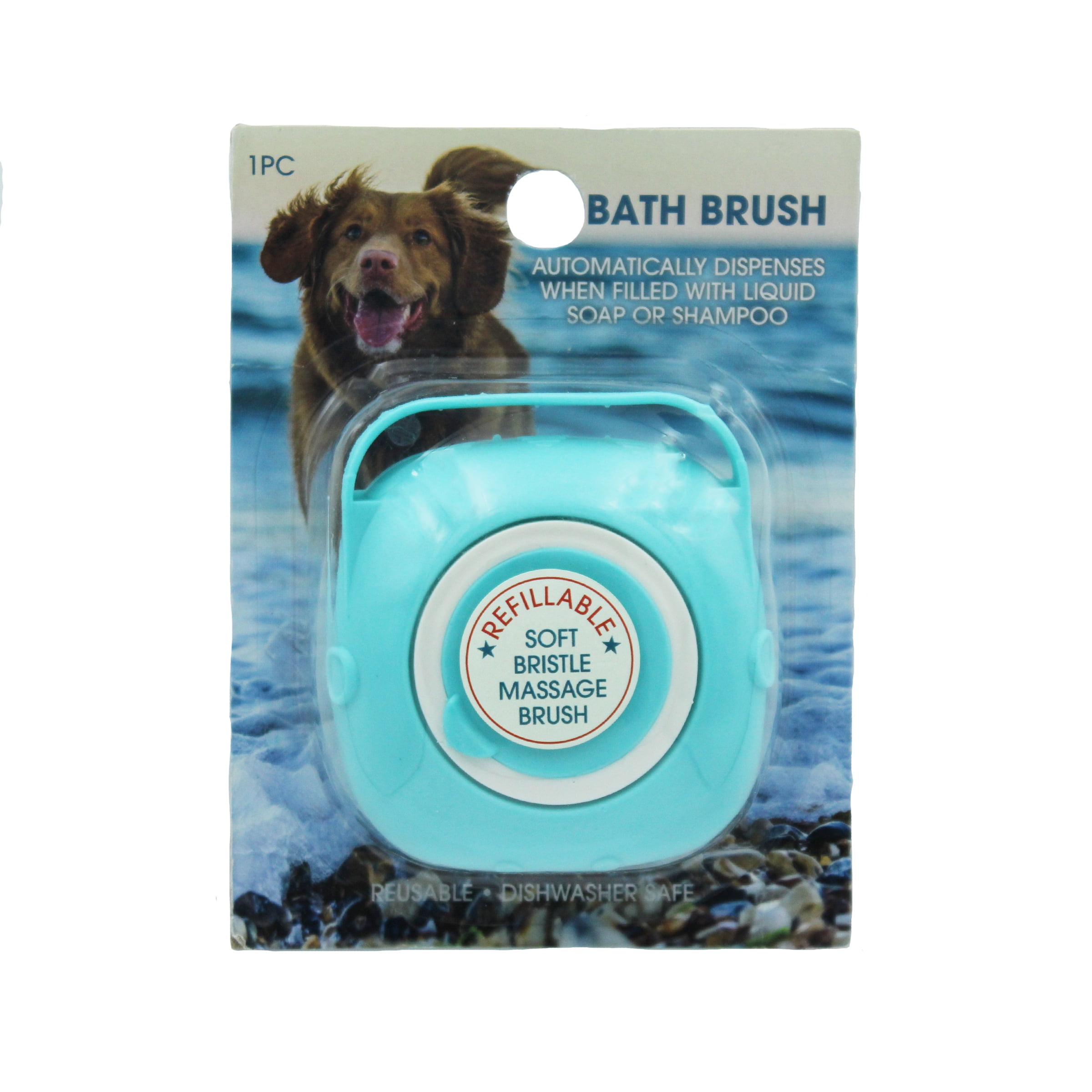 Vibrant Life Bathing Palm Dog Brush Shampoo Dispenser Pet Grooming