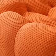 80 Modern Bubble Couch Loveseat, Oversized Curved Couches, Lazy Curved Bubble Floor Sofa, 3D Textile Mesh Fabric for Living Room,Office,Apartment,No-Assembly, Orange Couch
