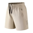 thumbnail image 3 of FAWUUDO Men's Sport Shorts Plus Size Elastic Waist Drawstring Summer Casual Outdoor Workout Bermuda Shorts with Zipper Pocket M-5XL Khaki, 3 of 8
