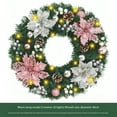 thumbnail image 2 of Christmas Wreath for Front Door, 16 Inch Artificial Winter Wreaths Decor with Silver Pink Flower,Pinecone,Berry,Battery Operated Light,Christmas Wreath Decor for Home Indoor Outdoor Wall Window Porch, 2 of 13