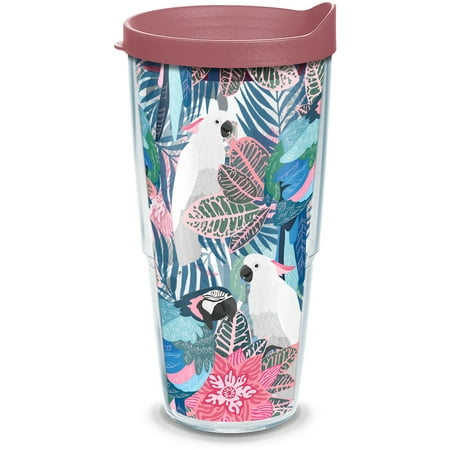

Tervis Tropical Birds Collage Made in USA Double Walled Insulated Tumbler Travel Cup Keeps Drinks Cold & Hot 24oz Clear