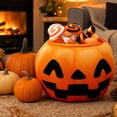 thumbnail image 5 of Halloween Hat Pumpkin Plush Cushion, Soft Decorative Throw Pillow for Couch Bed, Cozy Fall Accent Pillow for Seasonal Home Decor, Orange, 5 of 7