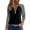 Black, variant on WTOBBY Women's V-Neck Raglan Sleeve Colorblock Blouse with 3/4 Sleeve, Casual Button Detail Top for Fall Season, Comfortable Fashion Apparel,Black L