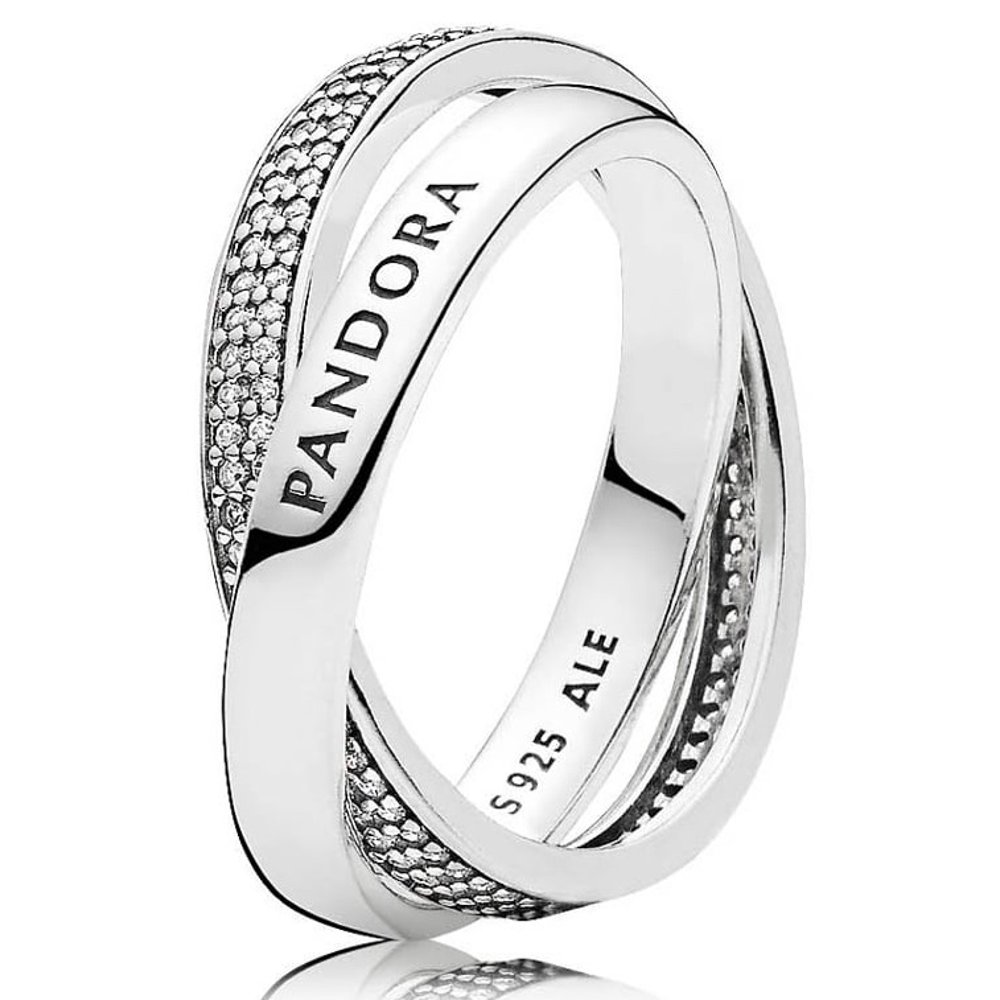 PANDORA Authentic Promise Ring, Clear CZ 196547CZ54 EU 7 US