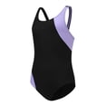 thumbnail image 6 of Cowsor 3-12Y Kids Solid Color Sleeveless Tank Crew Neck One Piece Swimsuit Triangle Brief UV Protection Quick Dry Swimwear for Big Girls Summer Beach Pool Vacation, 6 of 7