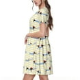 thumbnail image 2 of Bingfone Teckel Chiot Imprimé Robe à Manches Courtes pour Femmes, Robe Décontractée Confortable, Robe d'Été Élégante avec Ajustement Extensible pour Usage Quotidien, 2 of 6