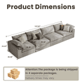 thumbnail image 5 of The Magic Home 157" Sofa Couch, Cloud Modular Sectional Sofa, Modern Linen Deep Comfy Couches for Living Room, Apartment, Office, Washable Replaceable Covers, 4 Seater Grey Couch, 5 of 15