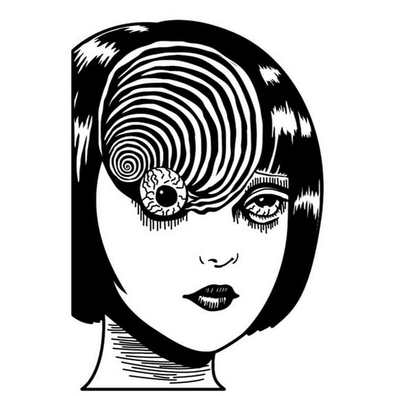 Uzumaki Azami Kurotani Patch Black Spiral Embroidered Iron On