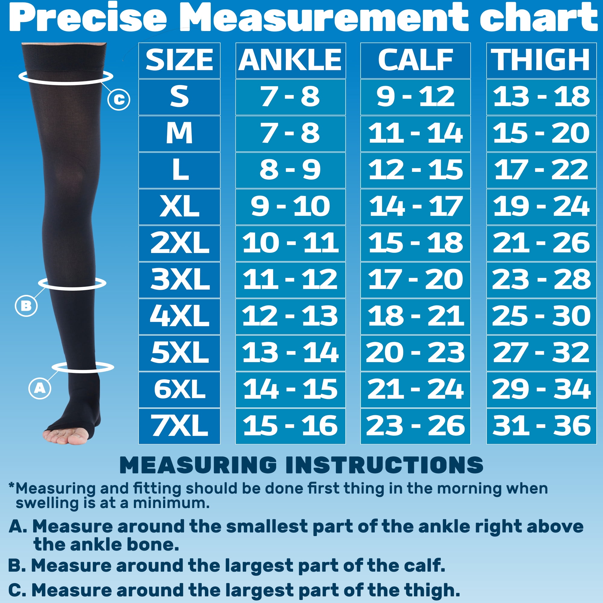 Made in USA - Open Toe Compression Stockings for Women 20-30mmHg - Black, Small