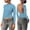 Blue, variant on Giftesty Tops for Women Hollowed Out Backless Top Tight Long Sleeve Crop Half High Neck Solid Color Spice Girl Sexy Women's Tops