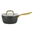 thumbnail image 2 of Oster Abbottsford 2.5 Quart Nonstick Aluminum Saucepan with Glass Lid in Black, 2 of 7