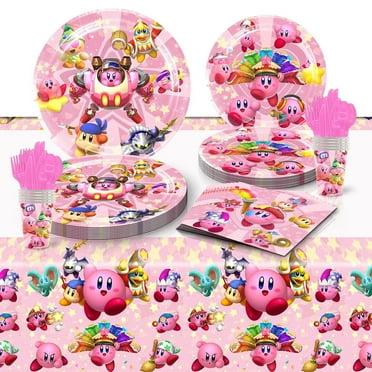 Kirby Star Tableware Set Cups Kit Birthday Plates Party Supplies Decorations Disposable Dinnerware