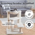 thumbnail image 3 of TRIXIE Baza Senior Plush & Sisal 27.6" Cat Tree Scratching Posts Hammock & Steps, Cream, 3 of 5